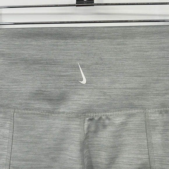 Nike‎ Leggings Womens Large Gray Dri Fit Yoga Ruched 7/8 Tights Workout - Picture 3 of 11